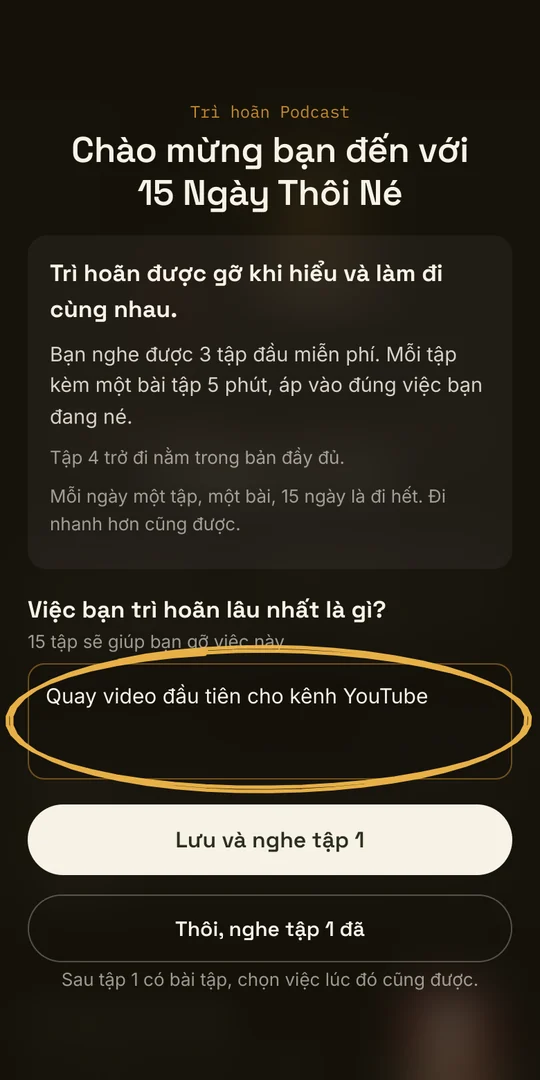 Chọn một việc