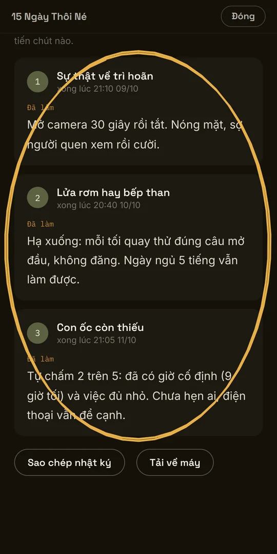 Nhật ký 15 ngày